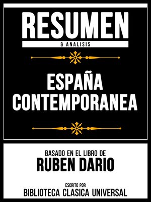 cover image of Resumen & Analisis--España Contemporanea--Basado En El Libro De Ruben Dario